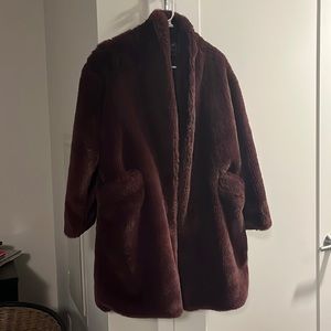 Abercrombie & Fitch XS Purple Faux Fur Coat - Extremely soft & like new!